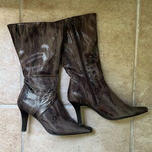 Apostrophe Faux Snake Skin Boots